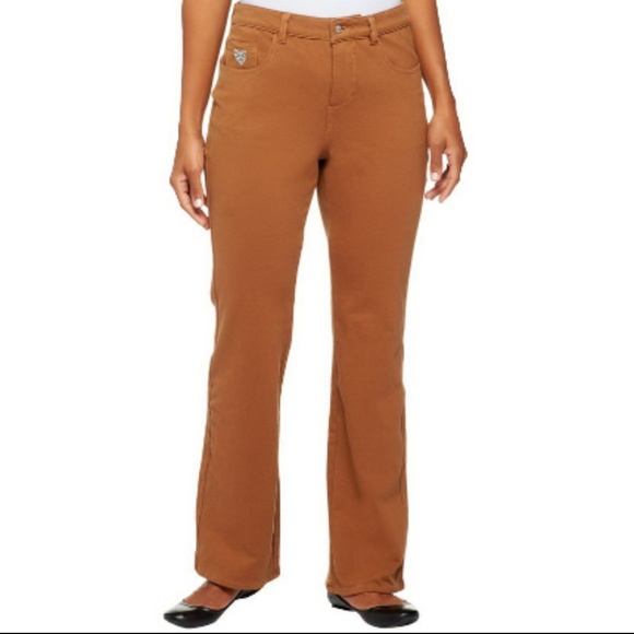 Quacker Factory "DreamJeannes" 5 Pocket Knit Pants - Picture 1 of 8